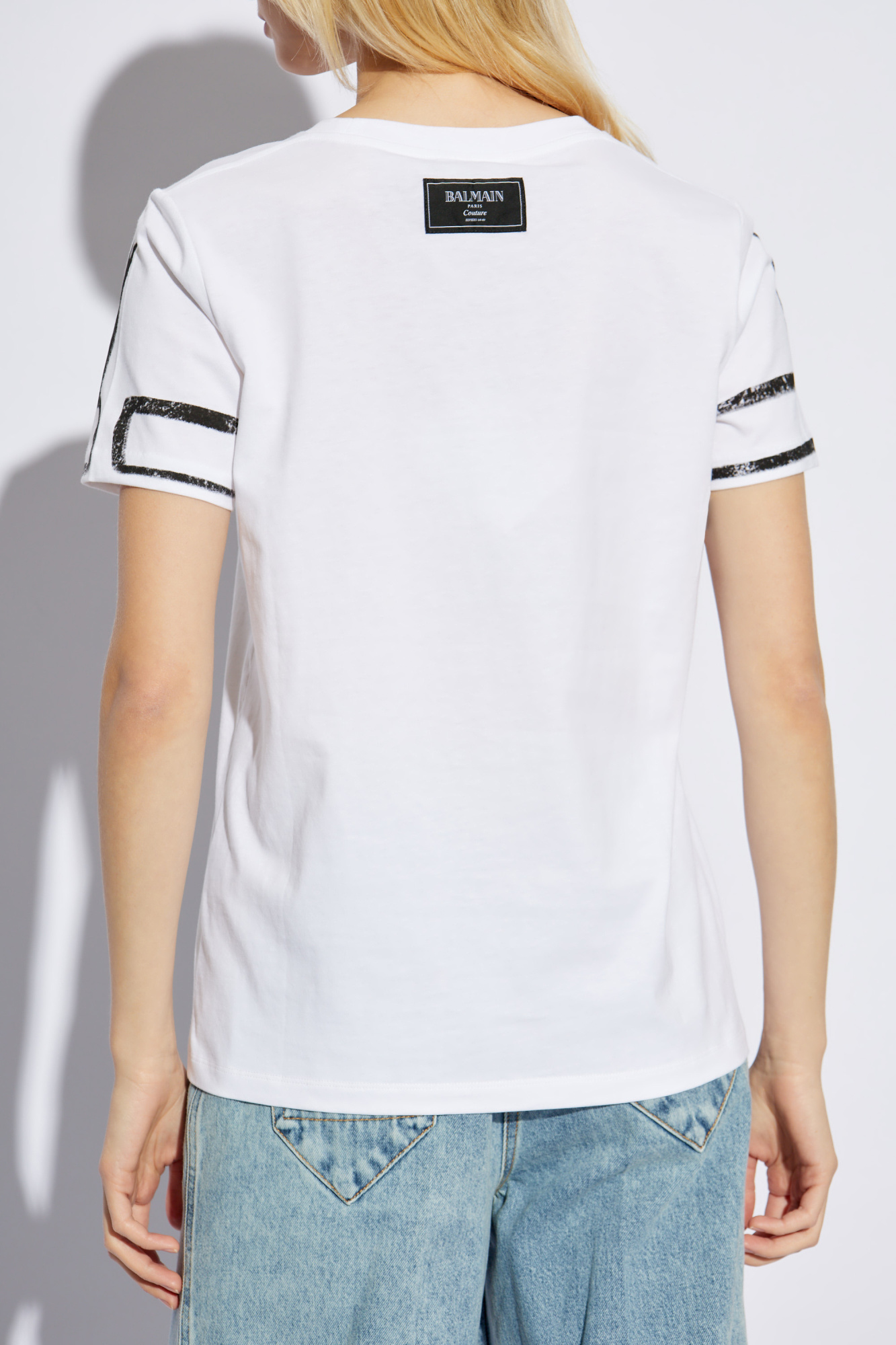 Tシャツ・カットソー BALMAIN SS25 SL WRITING PRINTED T-SHIRT (EF1EF000GE35 GAB) White Printed T-shirt Balmain - Vitkac AS